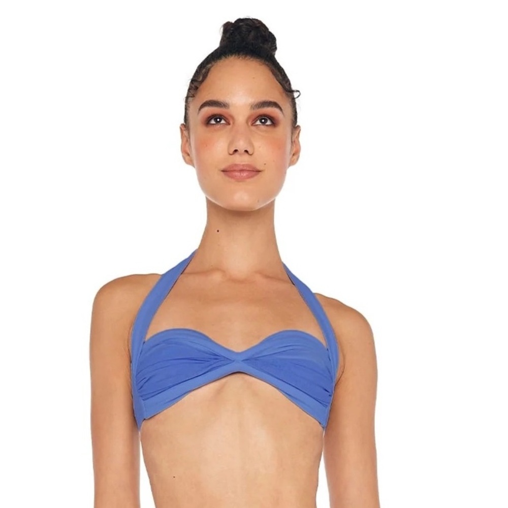 Norma Kamali bikini halter top in blue (size medium)